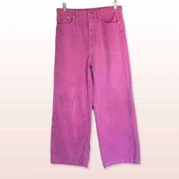 BDG Pink Corduroy High & Wide Pants 100% Cotton Size 10-12* - Picture 1 of 12